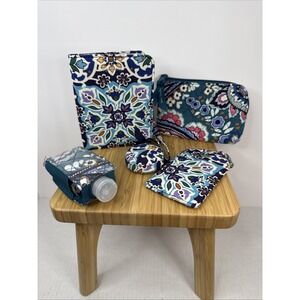 Vera Bradley Travel Accessories Lot Passport Cover, Wristlet, Luggage Tag Etc